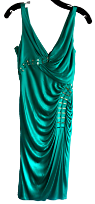 Gianni VERSACE Emerald Green Embellished Silk Wiggle Cocktail Dress US 2 /  IT 38 | eBay