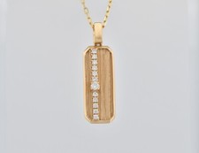 Exquisito collar de cadena con clip de oro de 14k con colgante de diamantes