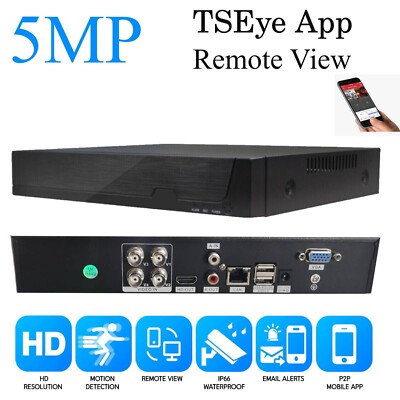 5MP CCTV DVR Recorder 4 Kanal FULL HD 1080P H.265+ Home Security System + 500 GB