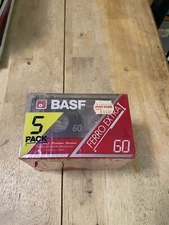 BASF Ferro Extra FE I - 60 Minute Position Normal Audio Cassettes 5 Pack New