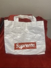 Supreme Box Logo In Store Reusable Shopping Tote Bag White Red Used
