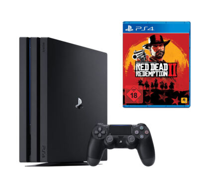 PS4 Konsole Pro 1TB #schwarz + Red Dead Redemption 2 + Original Pad Top Zustand