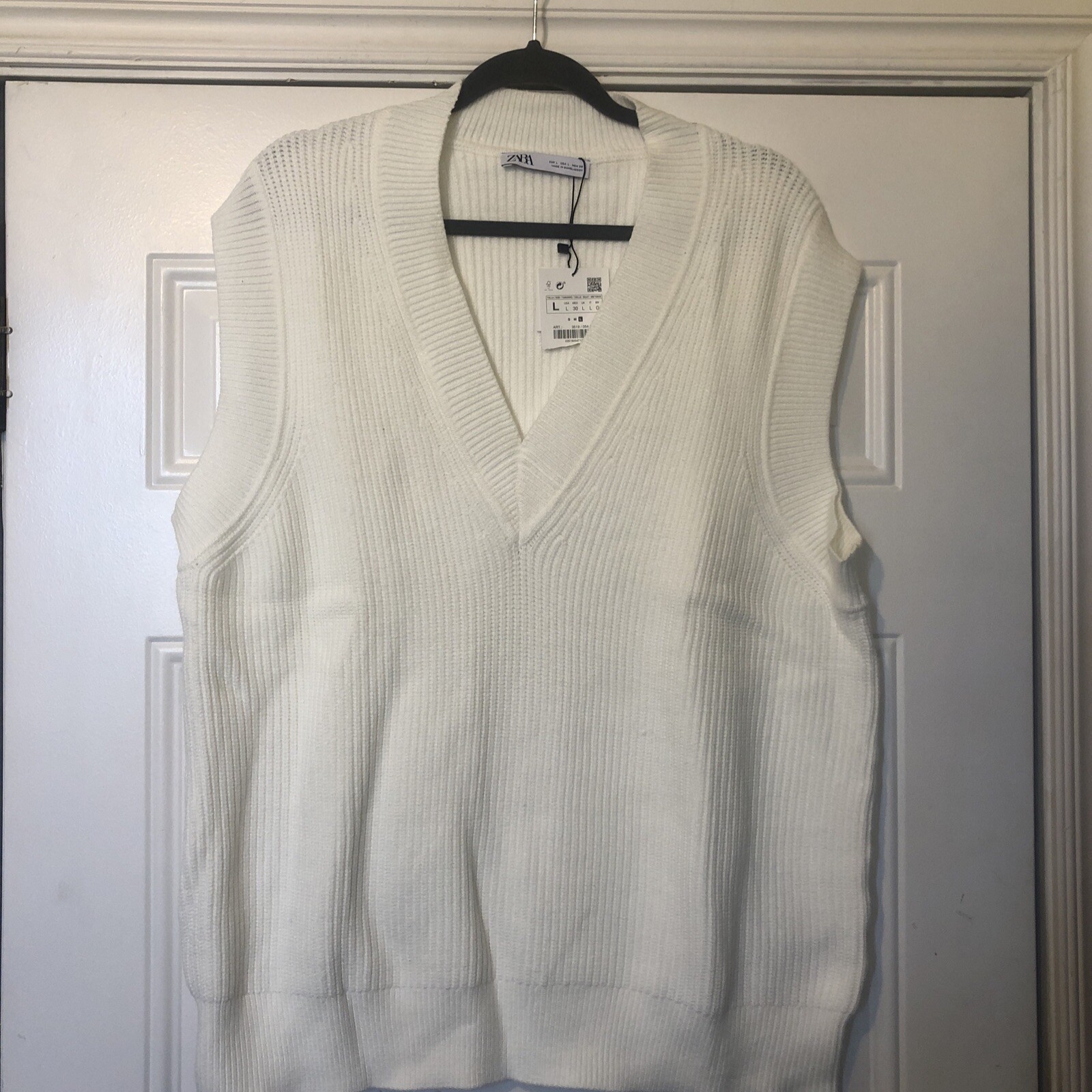 Zara white oversized sweater vest New 