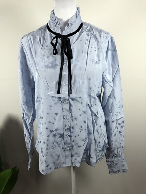 The Shirt Rochelle Behrens Marissa Quilted Blue Top Size XS