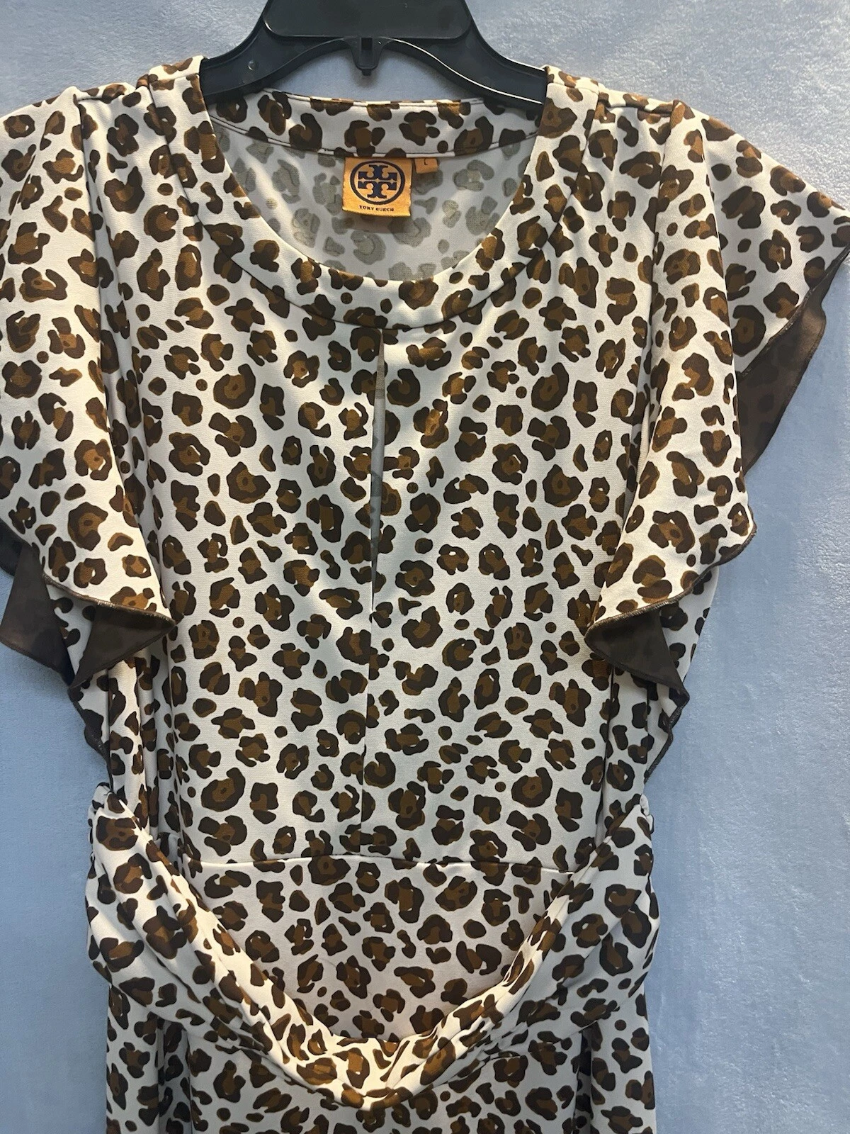 Abito Tory Burch Gladys donna L stampa leopardata manica svasata