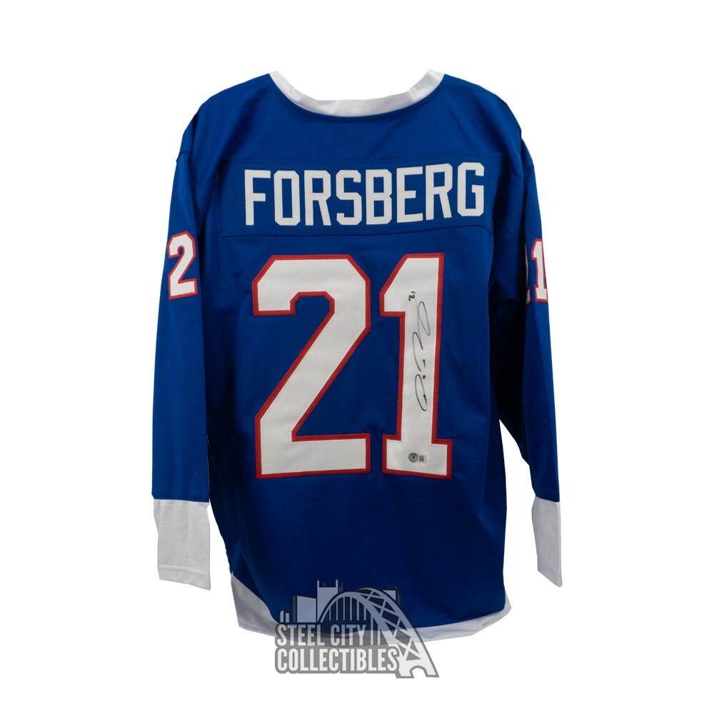 Peter Forsberg Autographed Quebec Custom Blue Hockey Jersey BAS