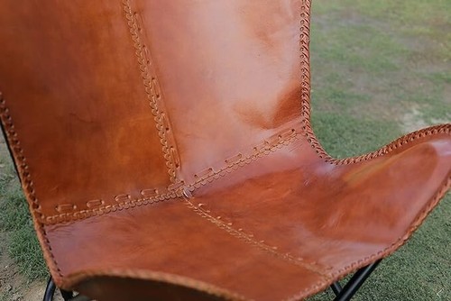 Butterfly Chair Vintage Handmade Cover Outdoor /Indoor Chair With Iron Frame - Picture 3 of 4
