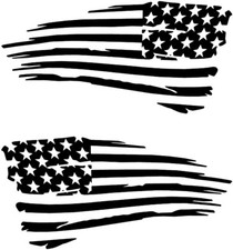 Distressed American Flag Premium Vinyl Decal 2x 7