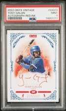 2022 Onyx Vintage AUTOGRAPH Red Ink /25 YOSY GALAN Texas Rangers PSA 9 MINT