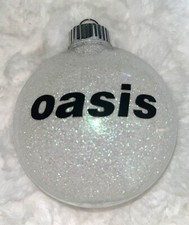 Handmade Oasis Band White Shatterproof Christmas Ornament NEW