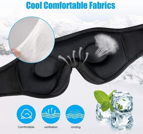 Maschera occhi wireless Bluetooth 5.0 maschera sonno UK con cuffie auricolari musica - Foto 5 di 12