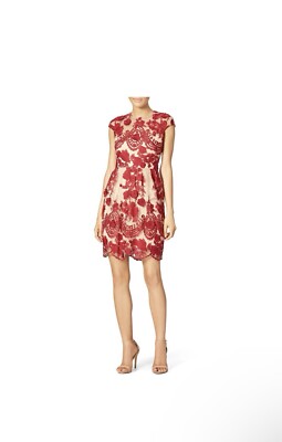 marchesa notte red floral lace dress Marchesa Notte Red Floral Lace Dress SZ 6 $795 *230