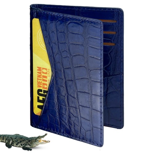 Genuine Crocodile Leather Men's Wallet Skin Bifold Wallet RFID Blocking Handmade - Picture 60 of 443