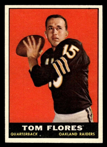 1961 Topps Tom Flores Rookie Oakland Raiders 186 EX XX9710