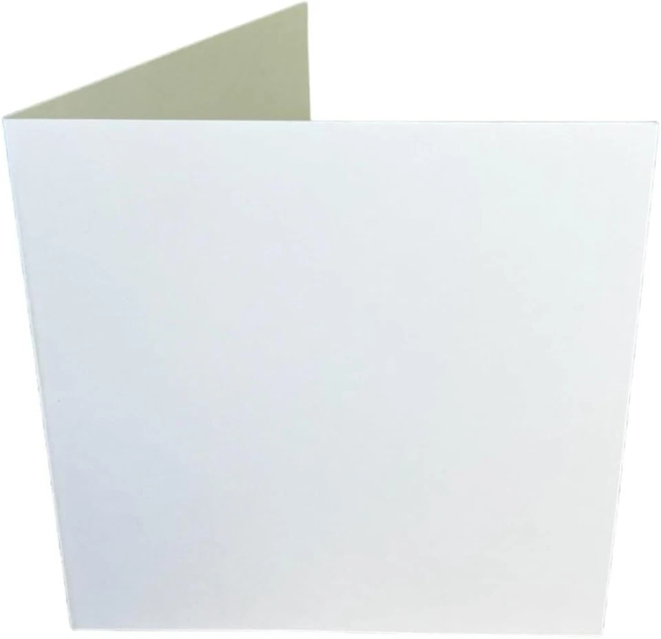 5 x 5" White Card Blanks & Envelopes - 300gsm Card Pre-Creased For Easy Folding - Image 2 of 2