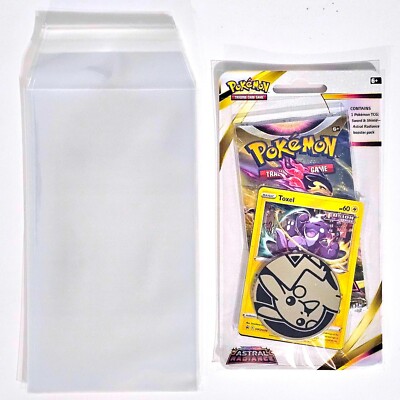 Pokemon Check lane Blister Booster Pack Protective Sleeves x50 Self Sealing  | eBay