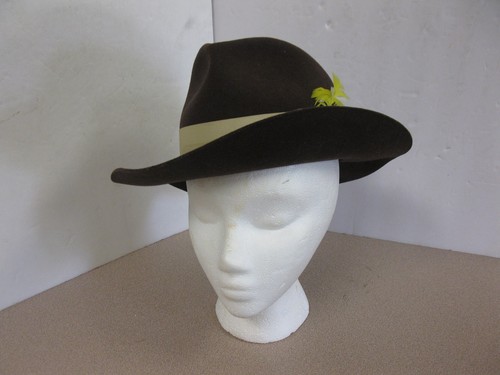 MENS HXC FEDORA HAT 100% WOOL, FEATHER 