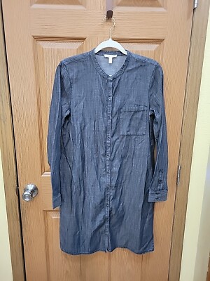 Eileen Fisher Dress Womens XS Denim Button Shirt Dress | eBay