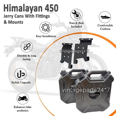 Für Royal Enfield New Himalayan 450 BS6 Jerry Can Paar mit Mount Black