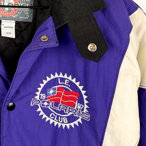Vintage Polaris Snowmobile Jacket M Mens LE Club PRO 97 Bomber Purple Black Coat - Picture 13 of 24