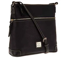 New Dooney & Bourke Pebble Leather Crossbody Bag Black / Black A260501