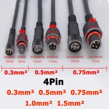 4Pin IP67 Waterproof Outdoor Extension Cable Connector Male Female Plug 0.5M-10M