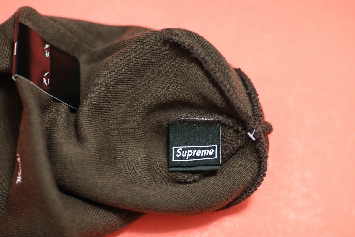 Supreme x New Era Box Logo Bandana Brown Beanie FW19 | eBay