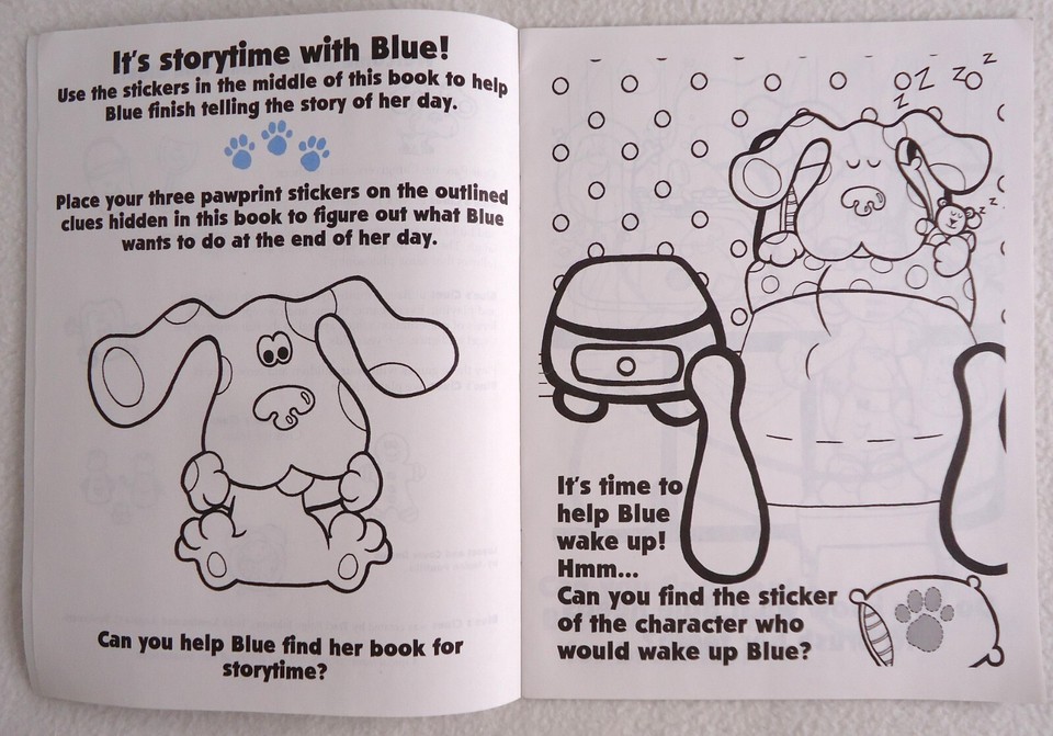 Blue's Clues Sticker Book Storytime with Blue Peel & Stick Coloring ...