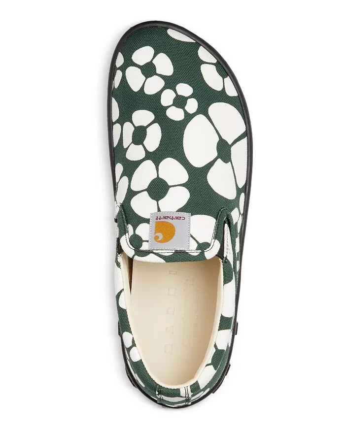 Marni x Carhartt Wip Z21102 Men Green Canvas Floral Slip On