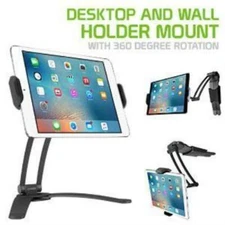 Tablet Desktop Wall Mount with 360 Rotation, Apple iPad Air Mini - Black
