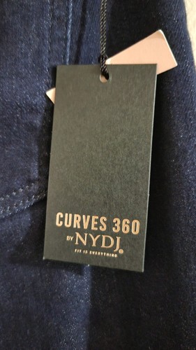 NYDJ Curves 360 Short Straight Ankle Slit Jeans Dark Blue Wash Size 00~NWT~ - 第 6/10 張圖片