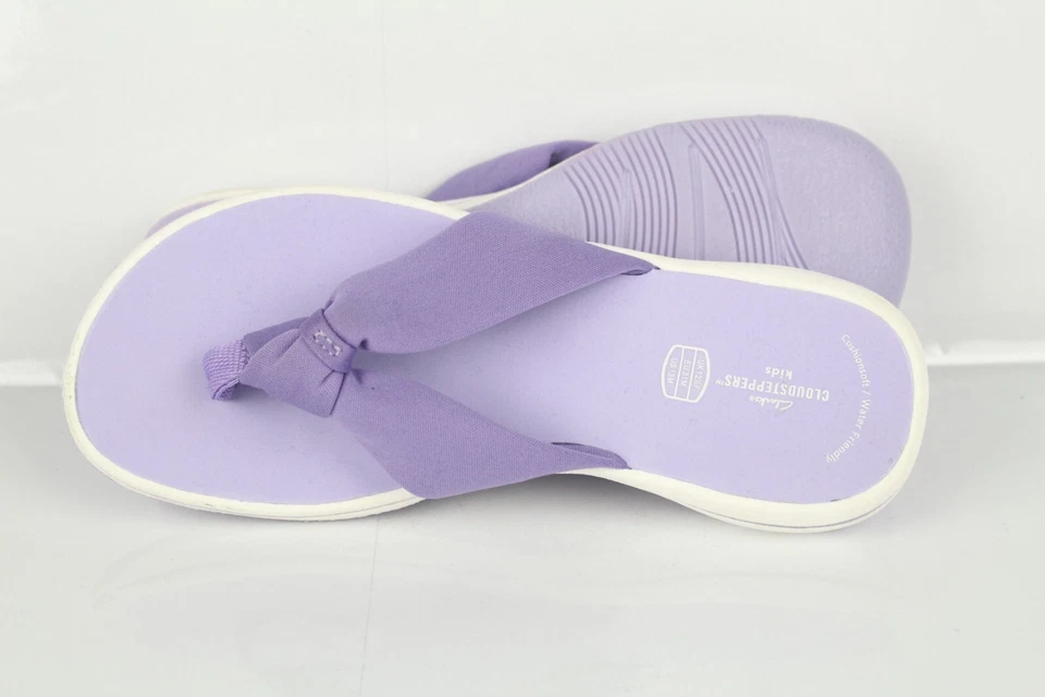 Sandalias Clarks Niños Niñas Brinkley Tye Chanclas Lila Púrpura Nube Steppers Foto 3 de 4