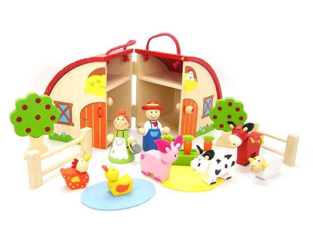 barn and animals playset