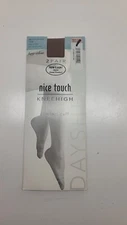 Nice Touch Day Sheer Knee High Reinforced Toe 2 Pair Smoky Taupe Size A