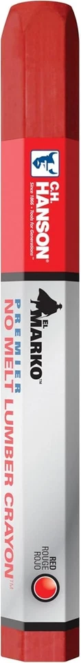 New C.H. Hanson 66401ZR Red Premier Lumber Crayons 3-Pack (36 total) Waterproof - Image 3 of 4