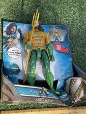 Mattel DC Aquaman Trident Strikes 12" Figure Lights Up 30 Sounds/Phrases NIB