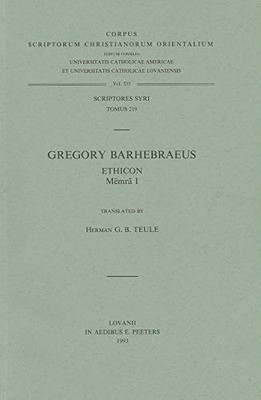 Corpus Scriptorum Christianorum Orientalium Ser.: Gregory Barhebraeus ...