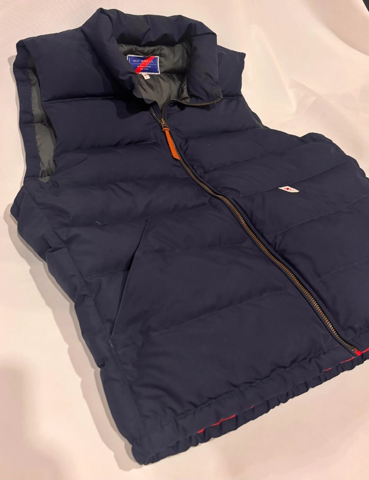 Best Made Co Vest Size L Large Navy Blue Quilted Puffer Full Zip Front Zipper image 1