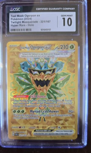 2024 Pokemon Teal Mask Ogerpon ex 221/167 Twilight Masquerade CGC 10