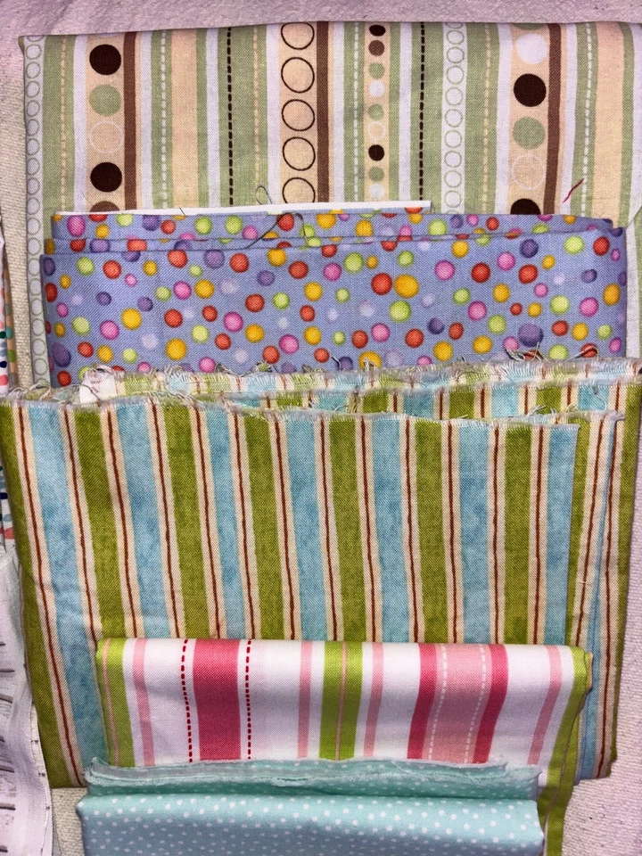 quilt fabric bundle - pastel spots & stripes- - Image 2 of 4