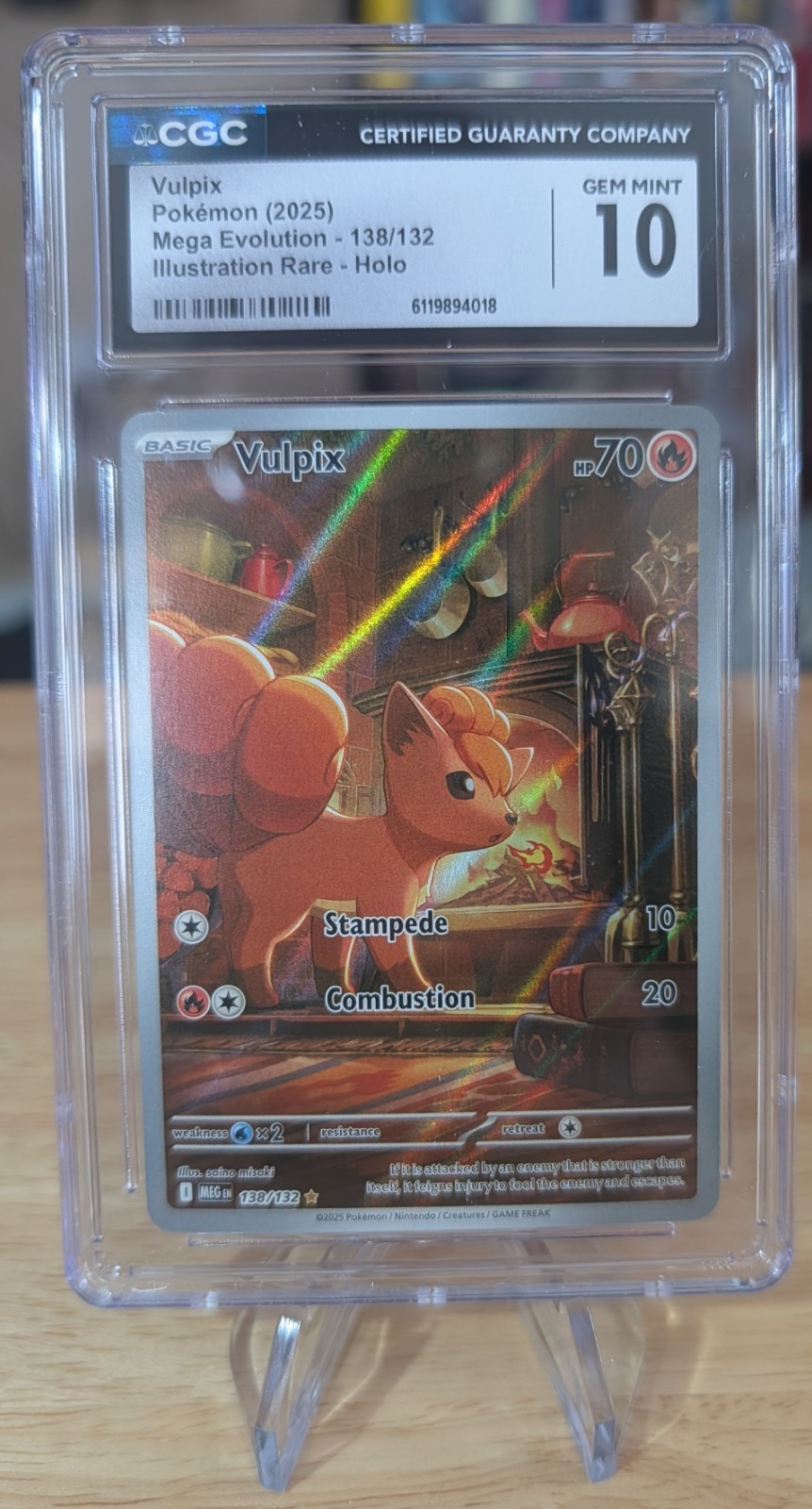 CGC 10 GEM MINT Vulpix 138/132 Me01: Mega Evolution Holo