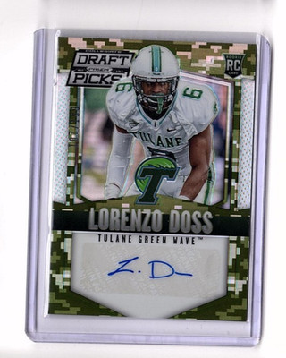 Lorenzo Doss RC 2015 Panini Prizm Draft Picks Camo Prizm Auto SP 107/199 Tulane