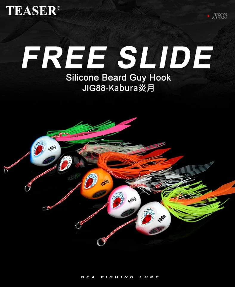 2 PIEZAS Plantillas Cabeza de Plomo Falda de Goma Suave Plantilla Señuelos de Pesca de Agua Salada Cebo 60-200g Foto 2 de 4