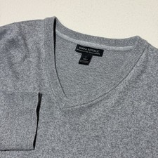 Banana Republic Men  s Large Pima Cotton Cashmere Gray V-Neck Sweater Pullover