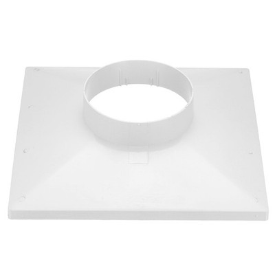 13'' to 6'' Duct Connector Flange Plastic Square to Round Straight Ceiling