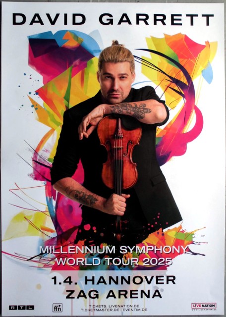 GARRETT, DAVID - 2025 - Live In Concert - Millennium... Tour - Poster - Hannover