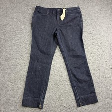 Ann Taylor LOFT Jeans Womens 10, Dark Wash Modern Crop Slim Ankle Zip Denim