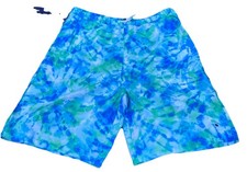 Trunks Crown  Ivy Cabana Tie Dye Blue Green Wh Swim Trunks Size Youth XL EUC
