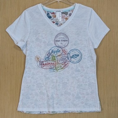 Disney Parks White T Shirt Magic Kingdom Epcot Hollywood Studios Women's XL
