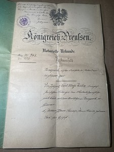 1905 Kingdom of Prussia Königreich Preußen- Hand-Signed Legal Deed Bad Kreuznach
